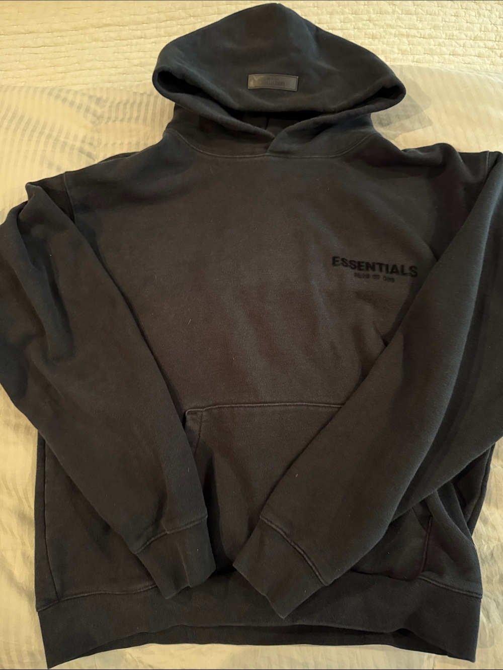 Essentials Men's Black Pullover Hoodie